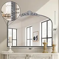 Antique Floral Arched Mirror Collection with Ornate Frame – 36W x 29H-1